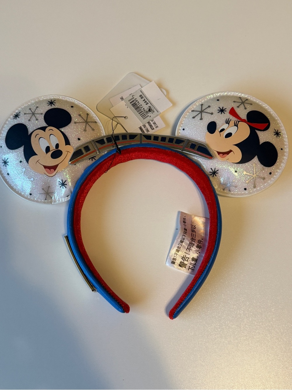 Disney 50th Anniversary Contemporary Resort Monorail Mickey/Minnie Headband- NWT
